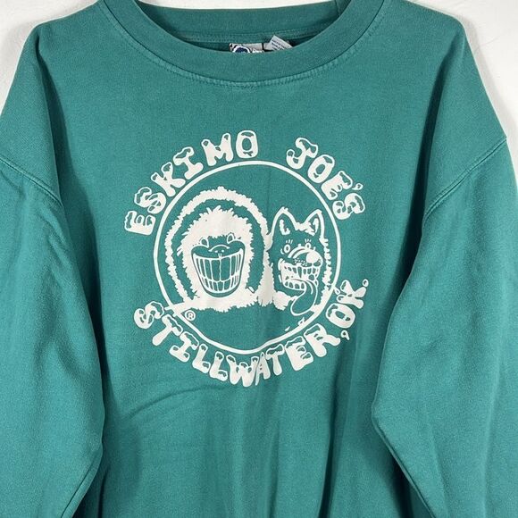 🔥🔥 Vintage ESKIMO JOE’S Stillwater,OK Graphic CREWNECK Sweatshirt Sz 2XL - EUC - Picture 2 of 7